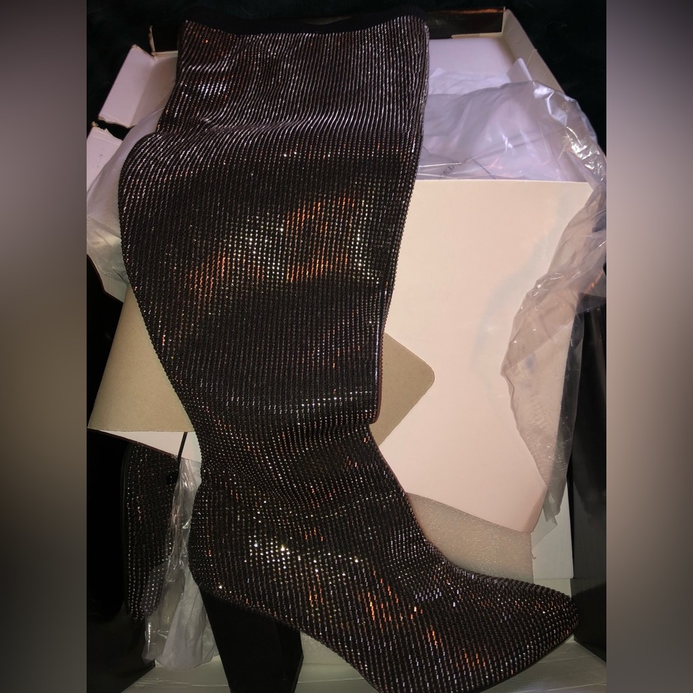 Rhinestone over the knee boots
